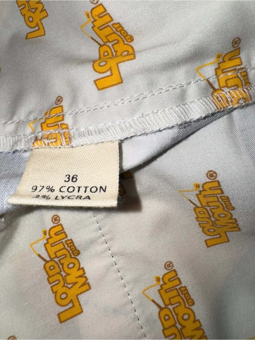 Loudmouth Golf Argyle Shorts Men’s Size 36 Blue Yellow White